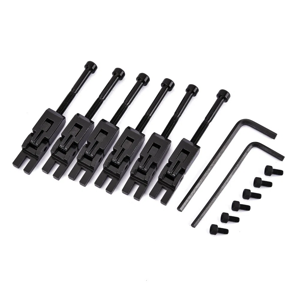 Alnicov, Set di 6 sellette con sistema a doppio bloccaggio per tremolo di chitarra Floyd Rose, con viti bloccacorde