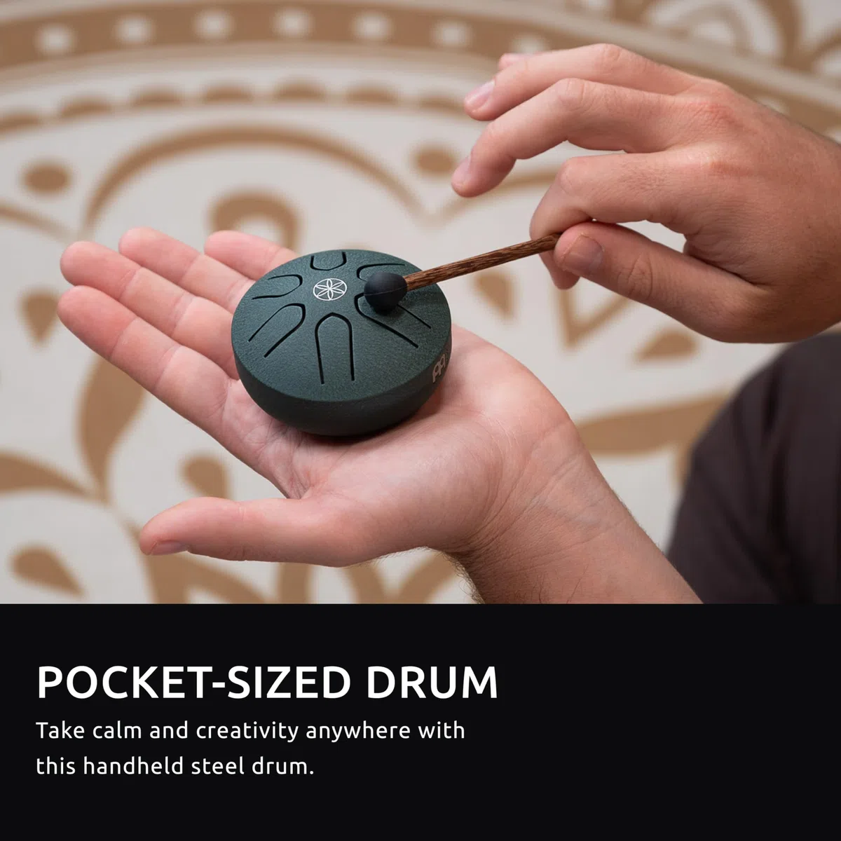 Meinl Sonic Energy - Tamburo tascabile in acciaio, strumento a percussione portatile da 7,6 cm, 6 note con mazzuolo, per musicisti, meditazione, yoga, bagni sonori
