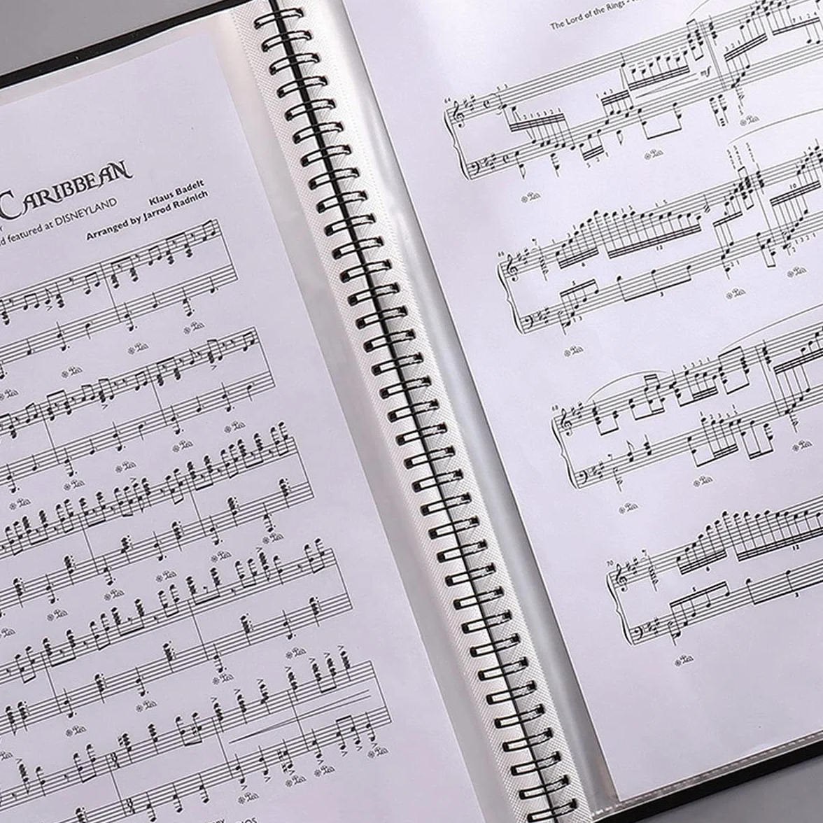Raccoglitore Spartiti Musicali In Formato A4 , Cartelle Portaspartiti per Fogli , con 20 Tasche, clef Scrivibile Borsa porta Documenti Musicale,Per Suonatori di Strumenti