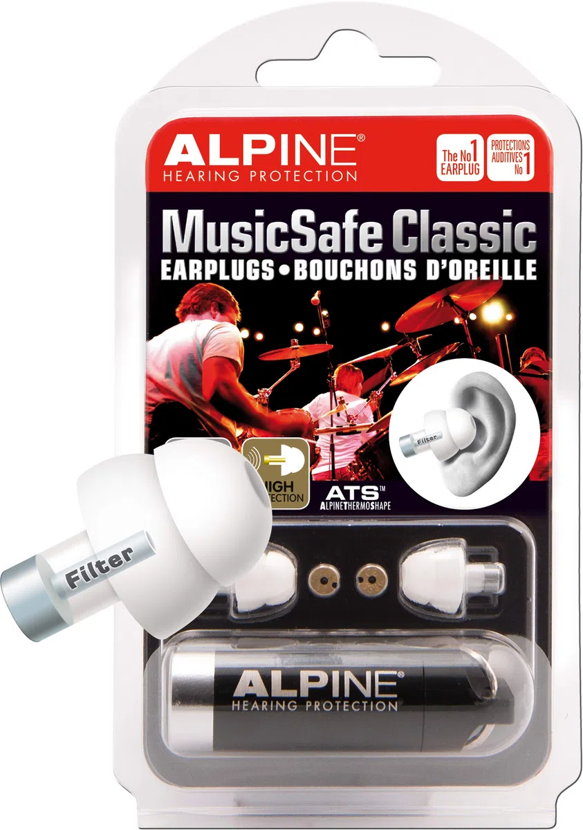 Alpine MusicSafe Classic - Tappi per Orecchie per Musicisti, Bianco