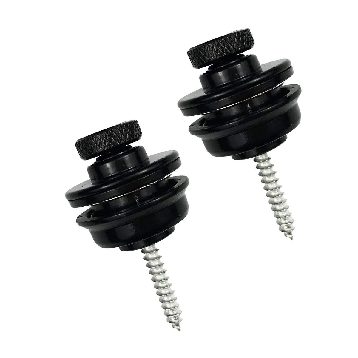 Serrature per cinghia per chitarra, 2 pezzi, in metallo, bottoni per cinghia per chitarra, attacchi rapidi, cinghia di blocco attaccato, pulsante per chitarra acustica, colore: nero