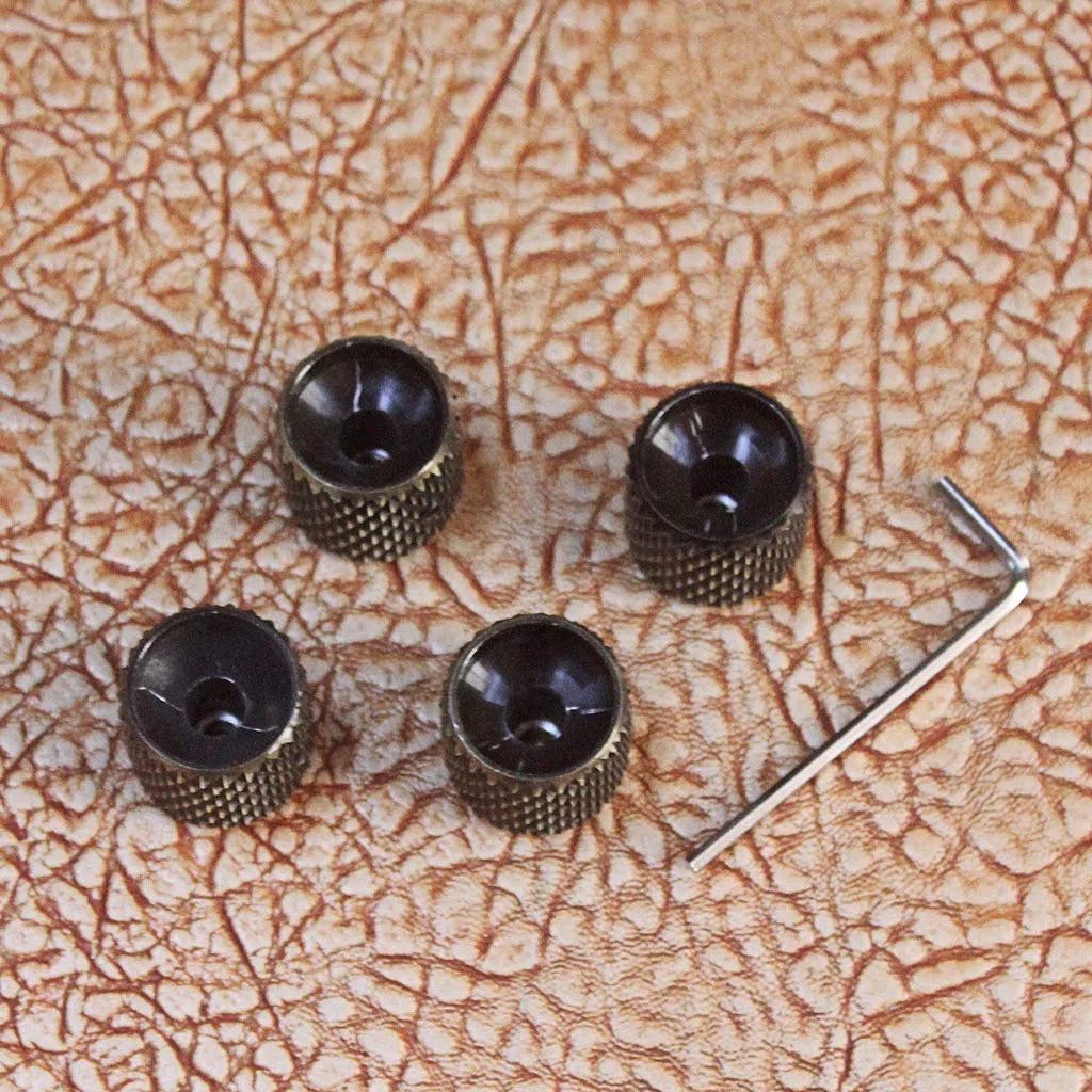 Alnicov Manopole di controllo della chitarra elettronica Manopole di controllo del tono del volume in metallo bronzo Manopole a cupola per parti di basso per chitarra 4 pezzi
