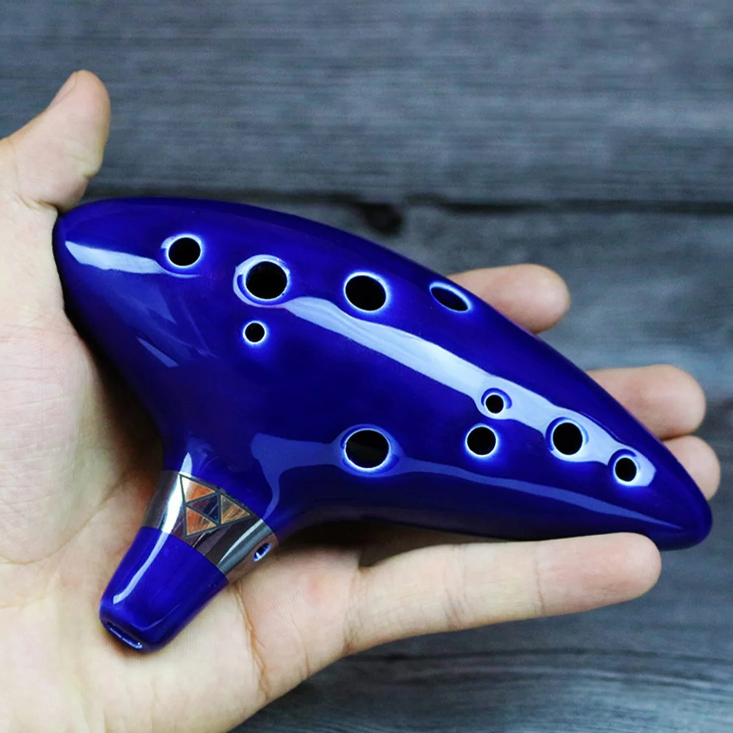 GERUI per Zelda Ocarina, 12 buche leggenda di per Zelda Ocarina il tempo, per Zelda Alto C Triforce Link Cosplay Ceramic Replica
