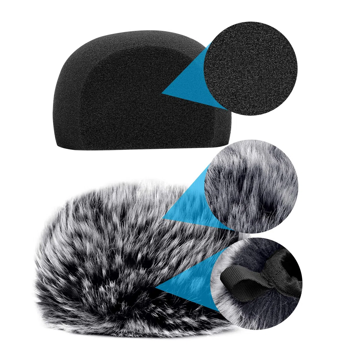 ChromLives Parabrezza per Microfono Parabrezza in Schiuma Compatibile con Zoom H5 H6 Registratore Portatile e Maneggevole Pelliccia e Schiuma 2 Pezzi