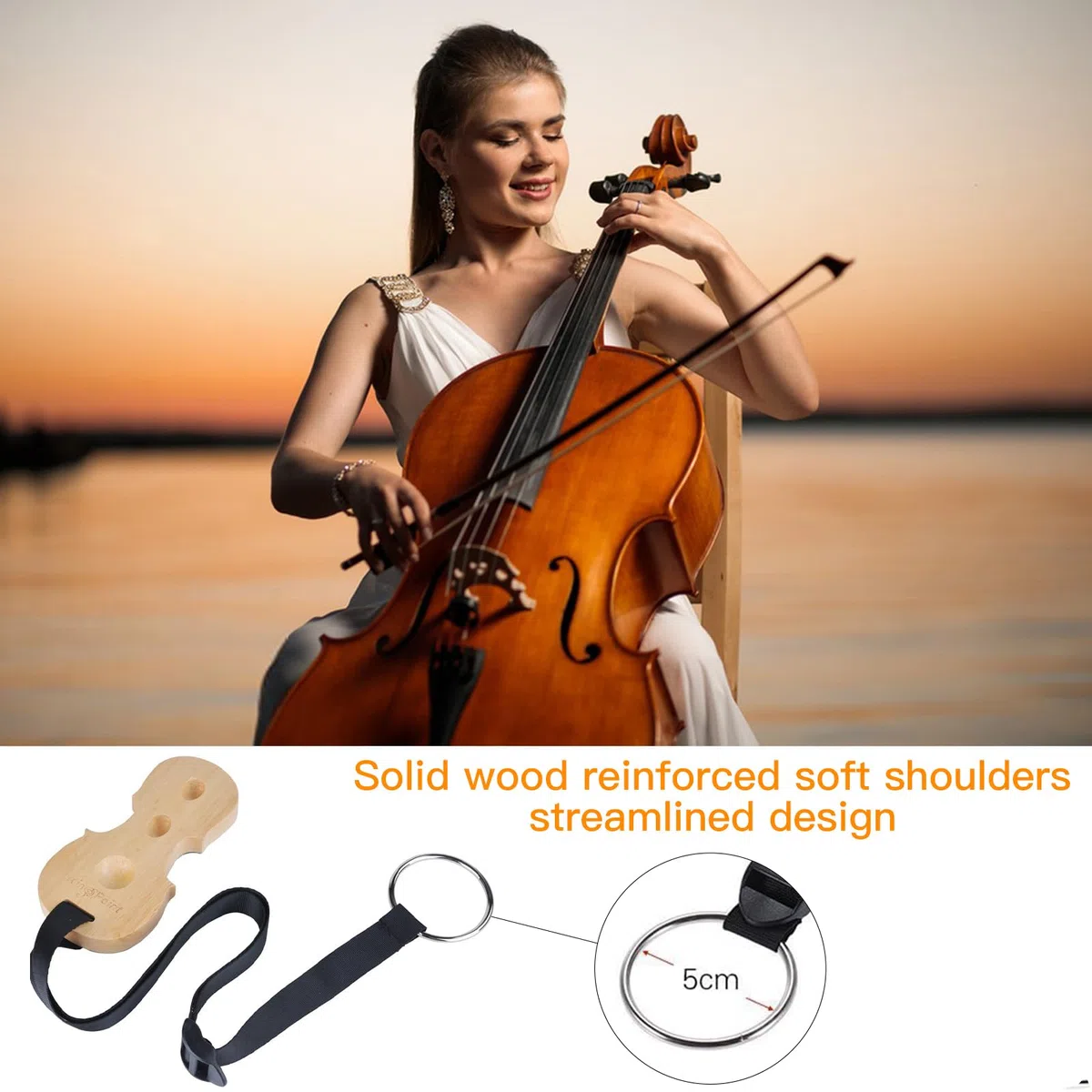 Picche de Violoncello Rest, picche pour violoncello Supporto Ancoraggio Antiscivolo Portatile, Legno Massello
