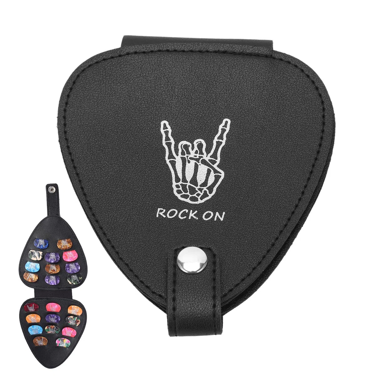 Custodia per plettro e chitarra con 22 slot in pelle PU per chitarre