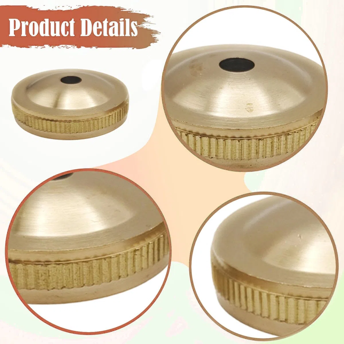 Ricambi per Trombone a 3 Valvole Tuba, Manopole in Ottone, Copri Pistoni, Accessori in Rame per Musicisti, Strumenti a Fiato, Tappi Inferiori
