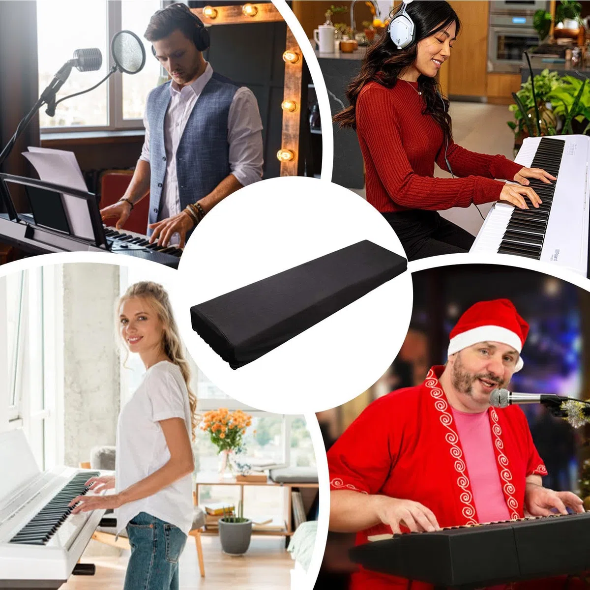 Protezione per tastiera, copertura antipolvere a 61 tasti, impermeabile, elastica, protezione antipolvere per pianoforte, antistatica, leggera e facile da riporre per musicisti, 1 pezzo