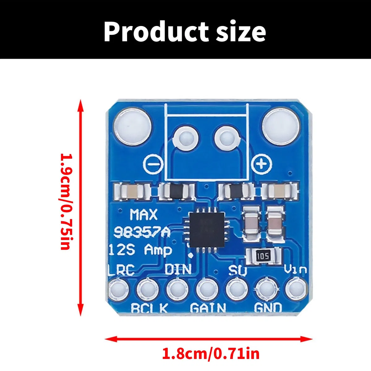 MAX98357A I2S Ingresso Amplificatore Uditivo Scheda 3W Classe D Amplificatore Board Per Gli Appassionati Elettronici E Ingegneri