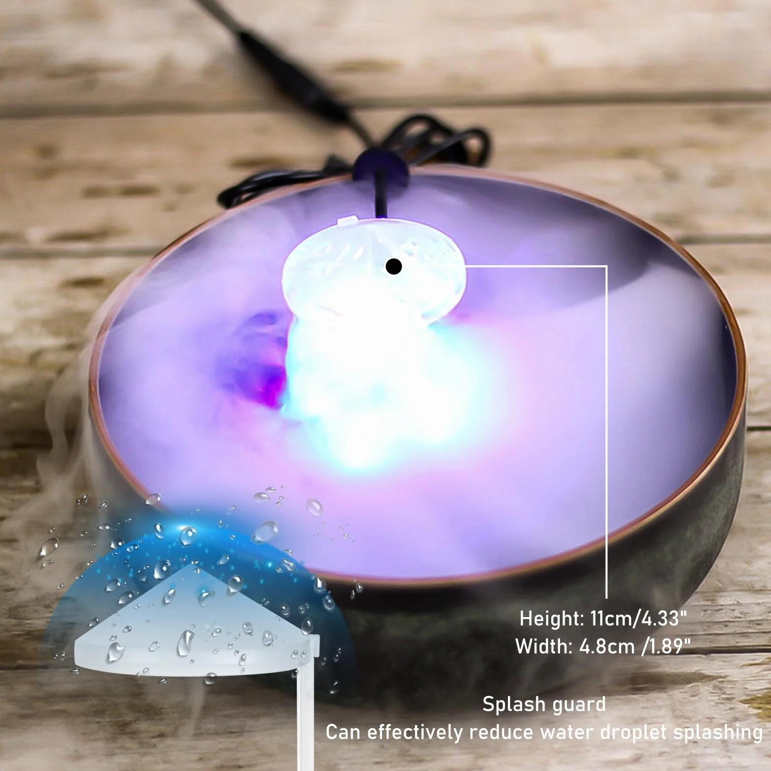 Fogger Mist Maker Spruzzatore per streghe per Halloween, macchina per fumo, nebulizzatore a ultrasuoni, macchina per nebbia, fontana per Halloween, decorazione per esterni