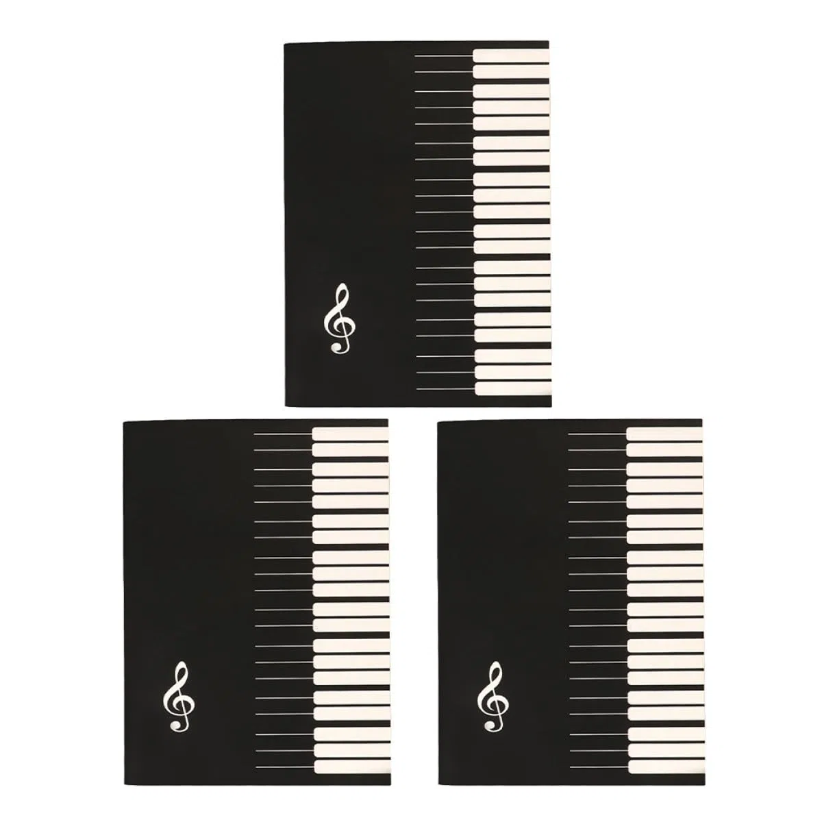 Alasum Quaderno Riutilizzabili Musica 3 Pezzi Nero Pentagrammato in Carta per Pagine Strappabili per Appunti Musicali All'aperto