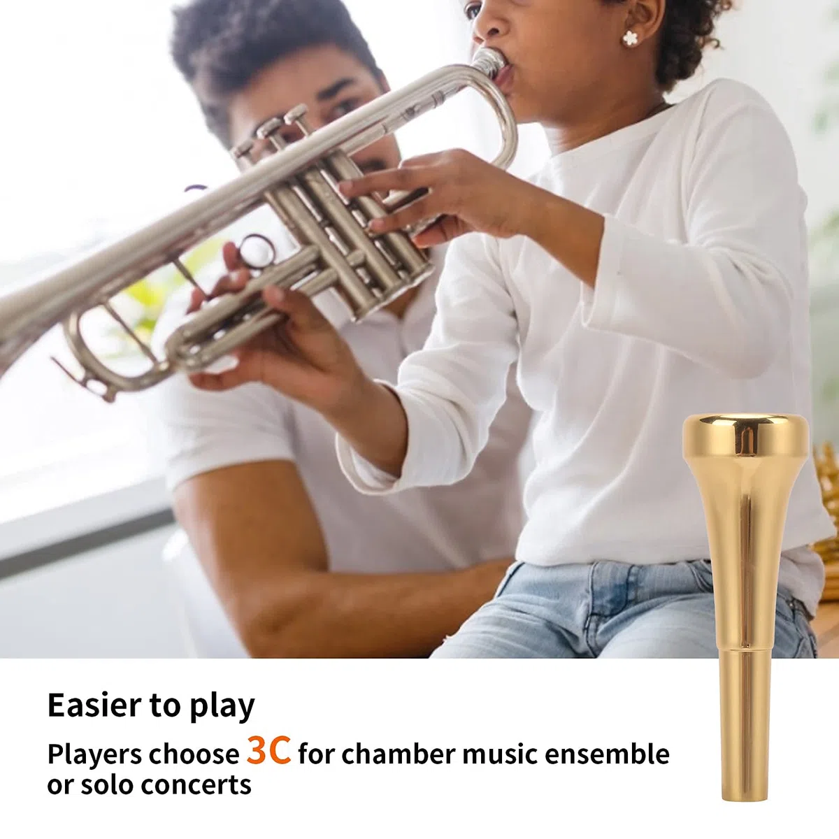 Bocchino per Tromba Set di Bocchini per Tromba in Ottone Tono Brillante Parti di Strumenti Musicali a Fiato Accessori per le Prestazioni(3C)