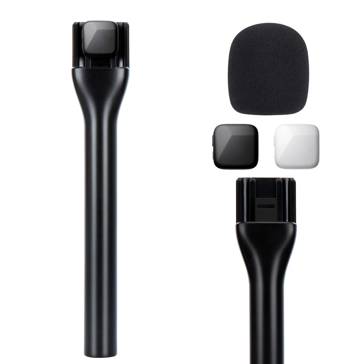 SUNMON Impugnatura per Microfono DJI Mic Mini e Rode- Set di Adattatore per Microfono Portatile per DJI Mic Mini con Filtro Antipop, Supporto per Microfono Lavalier per Intervista Reportage