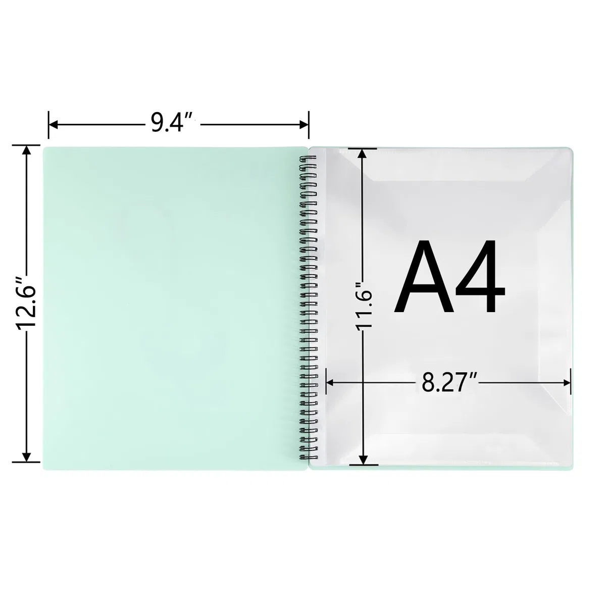 Cartella per spartiti musicali A4, porta spartiti per consentire annotazioni, elimina i riflessi, 60 pagine a spirale per spartiti musicali, colore: verde
