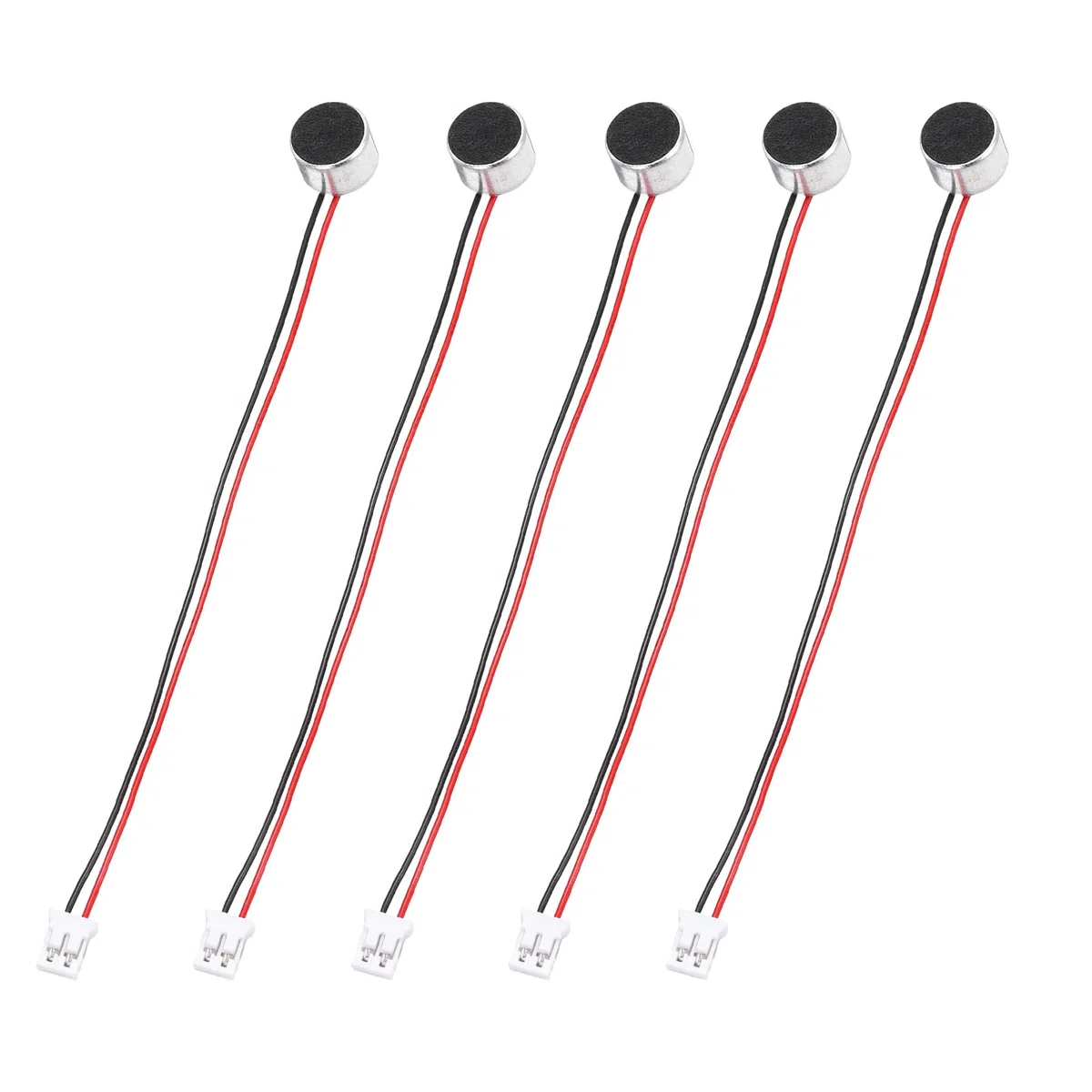 sourcing map 20 microfoni a elettrete a condensatore, 9,7 mm di diametro, mini condensatore a elettrete con cavi da 100 mm, 50 dB per audio, nero