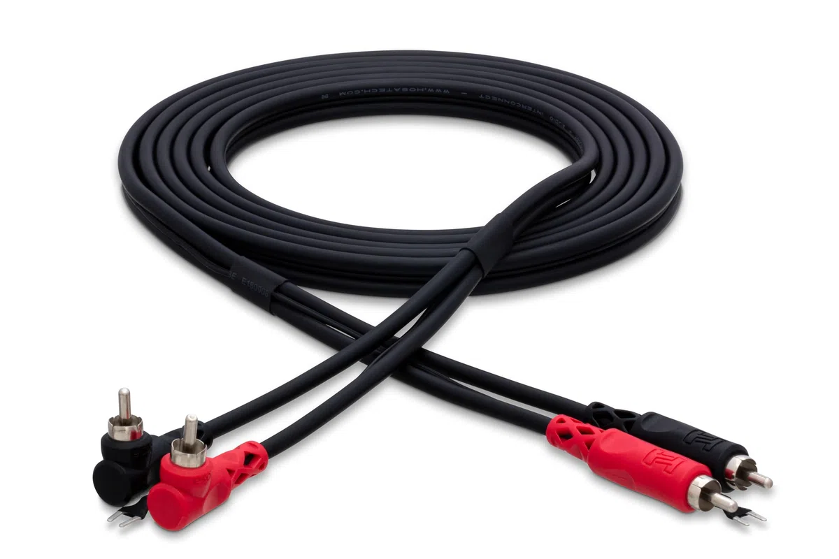 Hosa CRA-202DJ, Stereo Interconnect, Dual RCA to Same with Ground Wire, 2 m