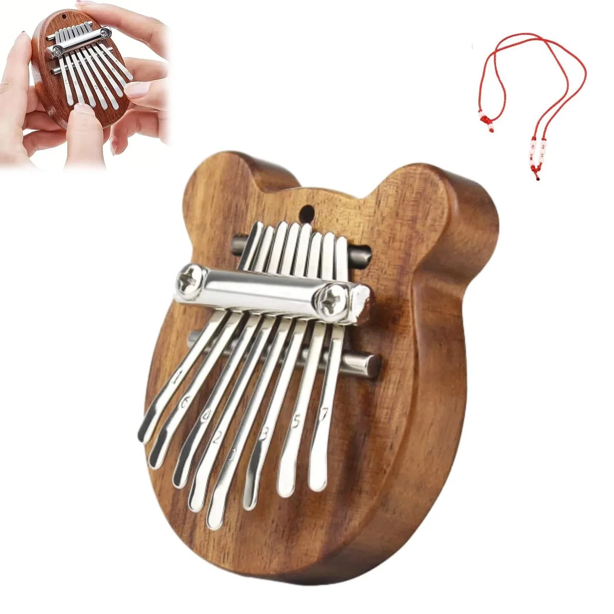 Symmetry Finger Thumb Piano, 8 Key exquisite Finger Thumb Piano, Kalimba Thumb Piano, Finger Piano, Mini Thumb Piano, Piano Gift for Kids Adult Beginne (1pcs,C)