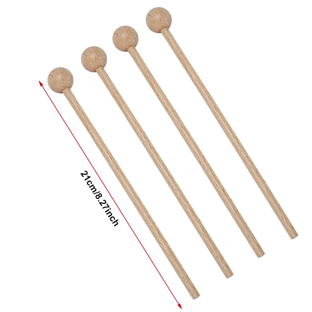 Bacchette per Marimba, Glockenspiel Sticks, 4 Pezzi Bacchette in Legno Bacchette per Percussioni per Xilofono Bambini Bacchette Xilofono Legno Strumento a Percussione
