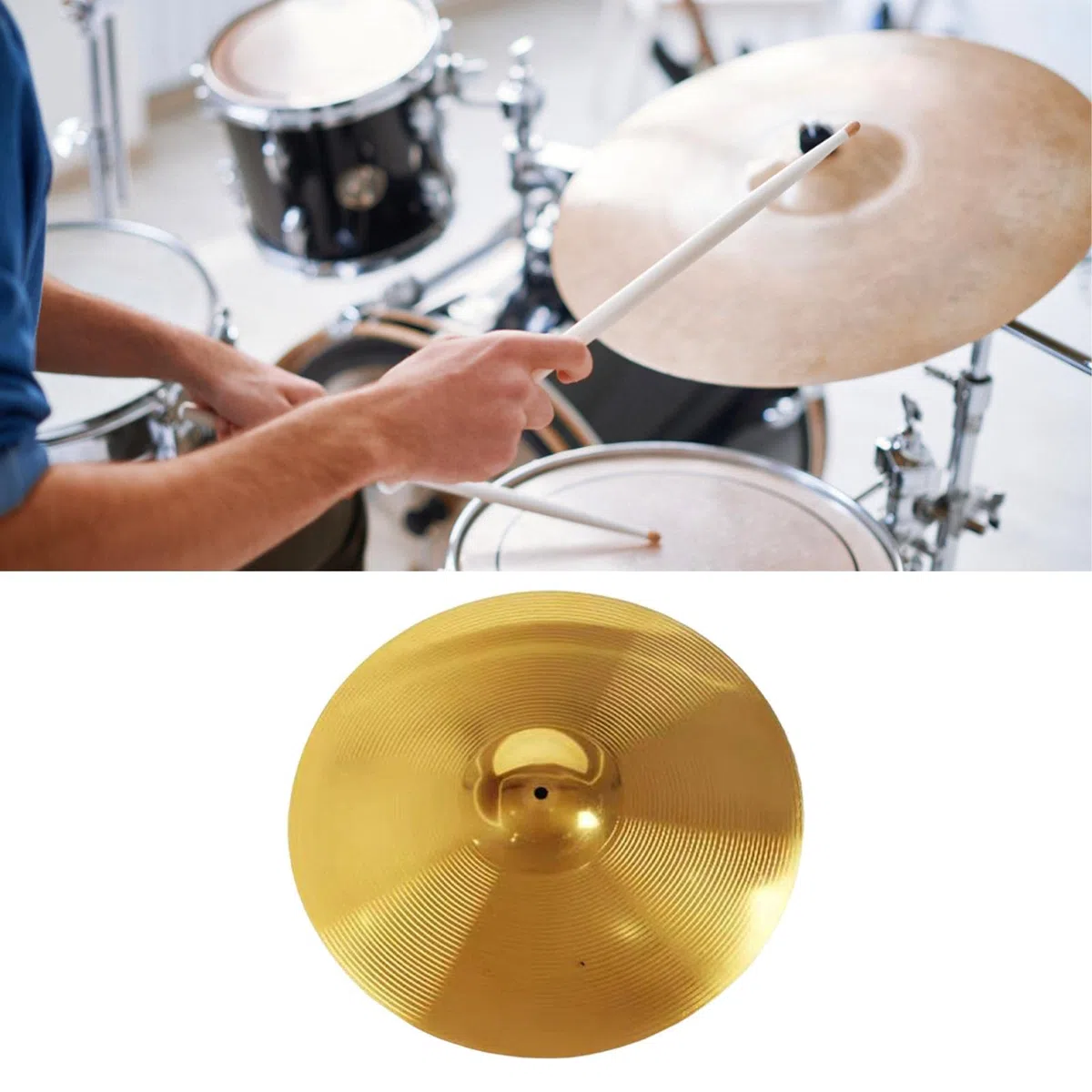Piatti Crash in Ottone Hi Hat per Batteria Set di Strumenti Percussione, 12 pollici