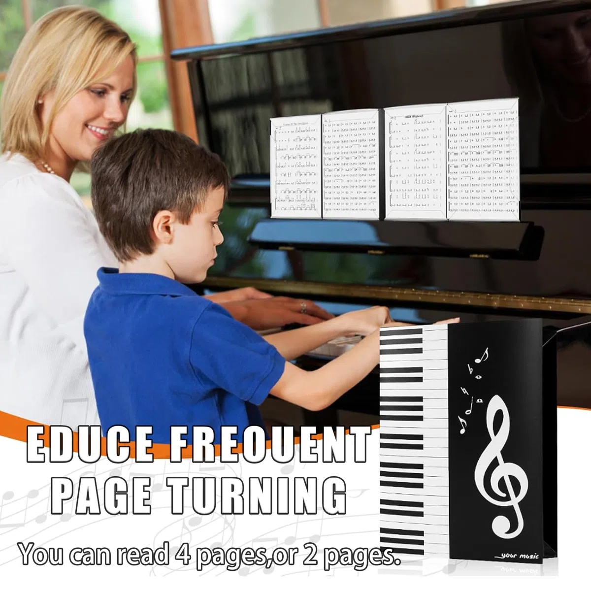 Raccoglitore Porta Spartiti Musicali 6 Pagine Cartelle per Musicisti Impermeabile Cartella per Spartiti Porta Documenti Musicale per Pianoforte Chitarra Violino Carta Documenti Amanti