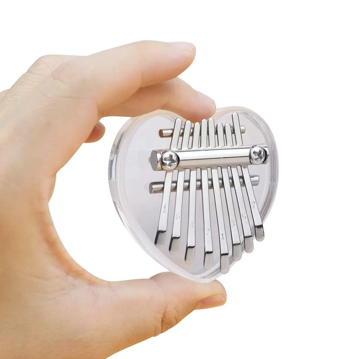 Alnicov 8 tasti Mini Kalimba Crystal Mbira Thumb Piano Miglior regalo per principianti in compleanno, Natale e altre occasioni (Love-8)