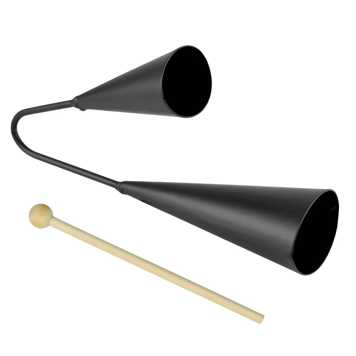 A-Star Campane Two Tone Double Metal Samba Agogo con battente in legno