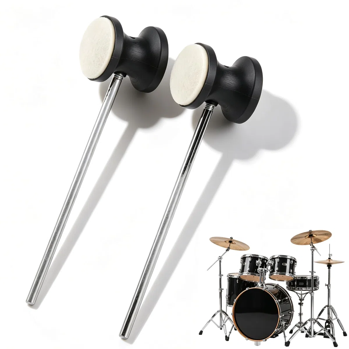 Battente per Batteria per Pedale, 2 Pezzi Martello per Pedale della Grancassa Accessori per Strumenti a Percussione del Martello del Battitore del Pedale del Tamburo
