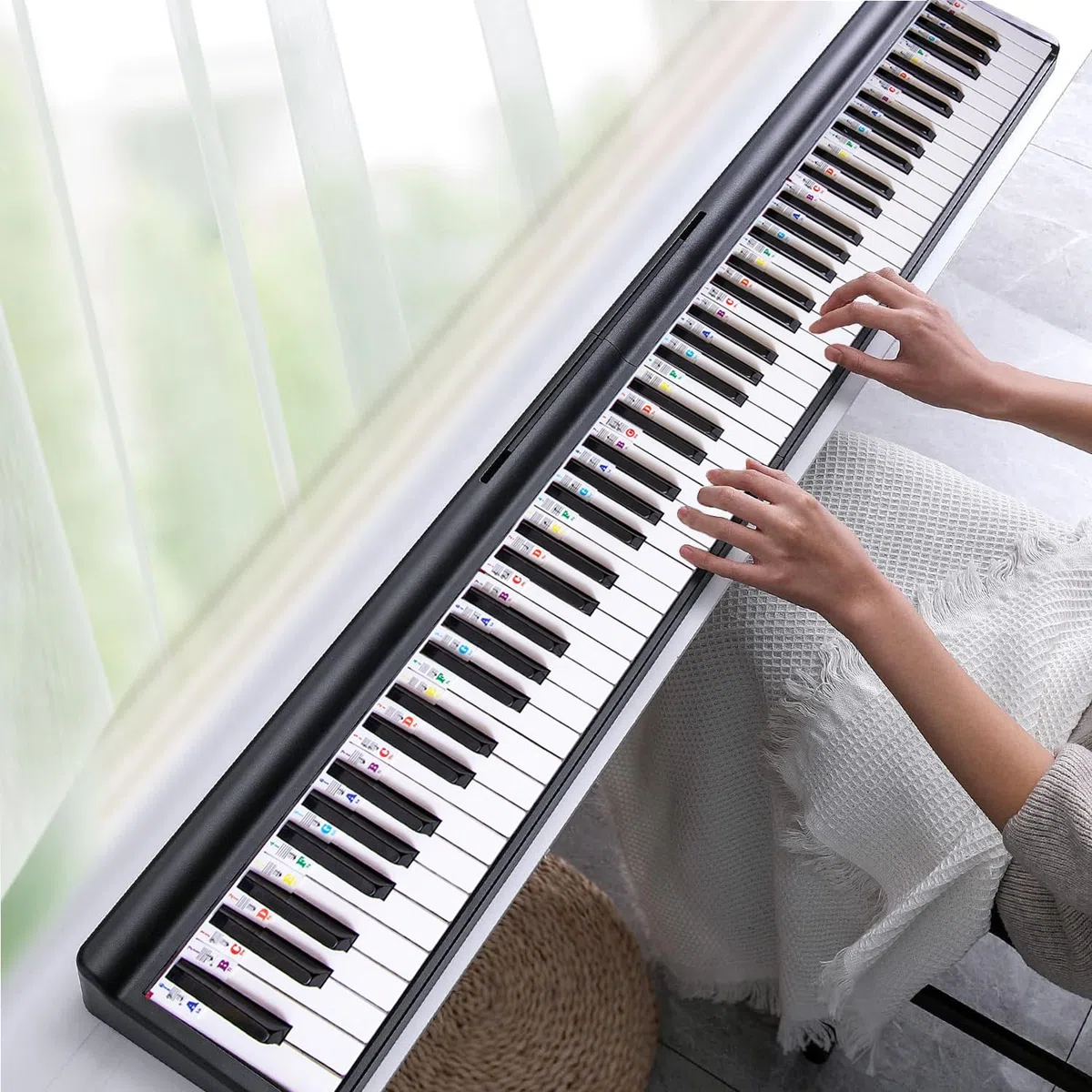 Guida Alle Note Del Pianoforte Per l'apprendimento Dei Principianti, Etichette Riutilizzabili e Rimovibili Delle Note Della Tastiera Del Pianoforte per Tutti Gli 88/61 Tasti (Colorato)