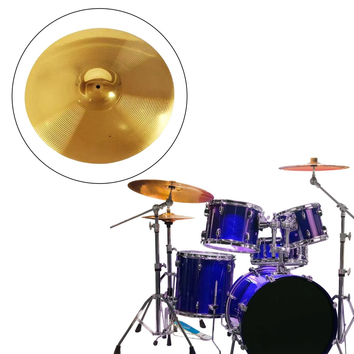 Piatti Crash in Ottone Hi Hat per Batteria Set di Strumenti Percussione, 12 pollici