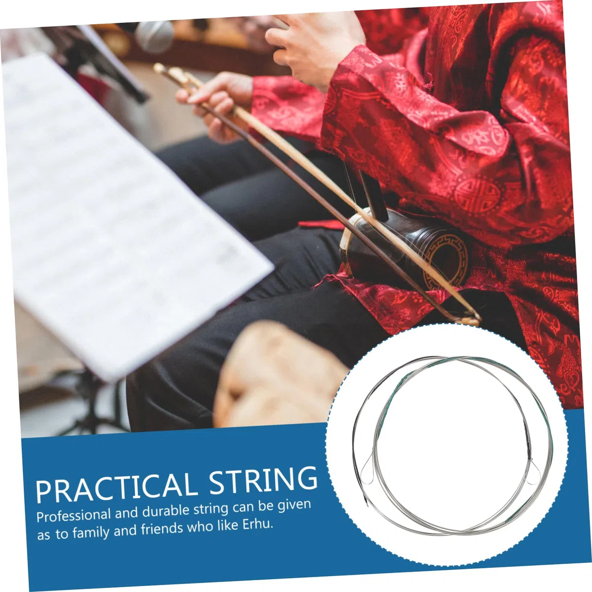 Abaodam Set 3 Paia Corde per Erhu Tensione Moderata in Filo D'acciaio Argento e Accordatura Rapida, Accessori Musicali per Esecuzioni Orchestrali