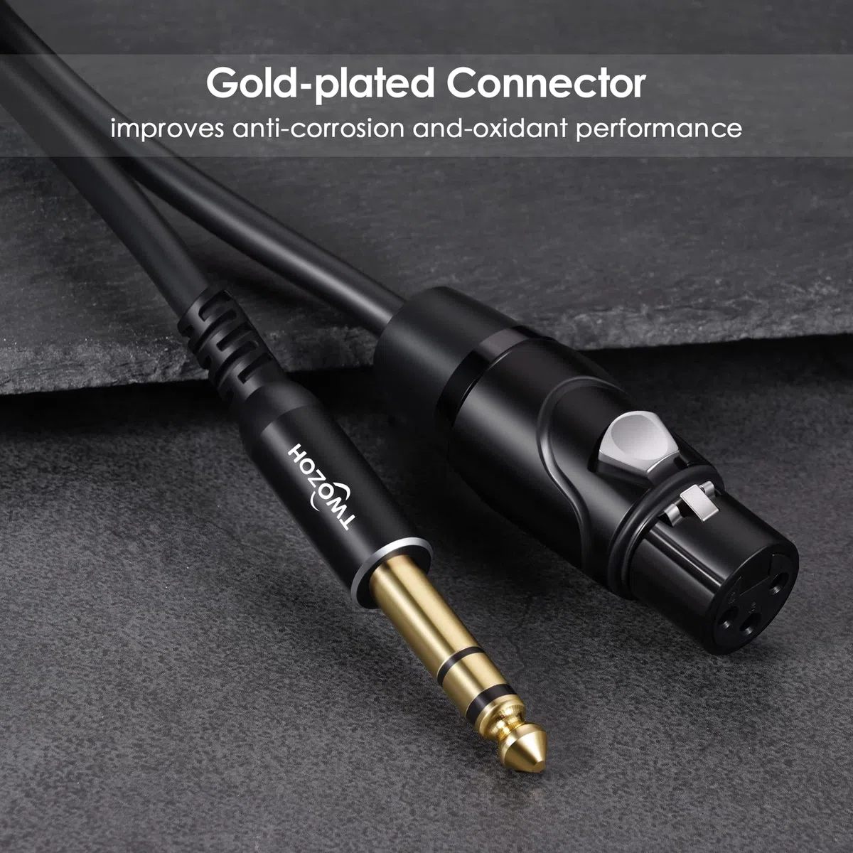 Twozoh Cavo XLR Femmina a 6.35 mm 2M 2 Pezzi, Jack 6,35mm Stereo TRS Bilanciato Maschio a XLR Femmina per microfono (Profesional/Hifi)