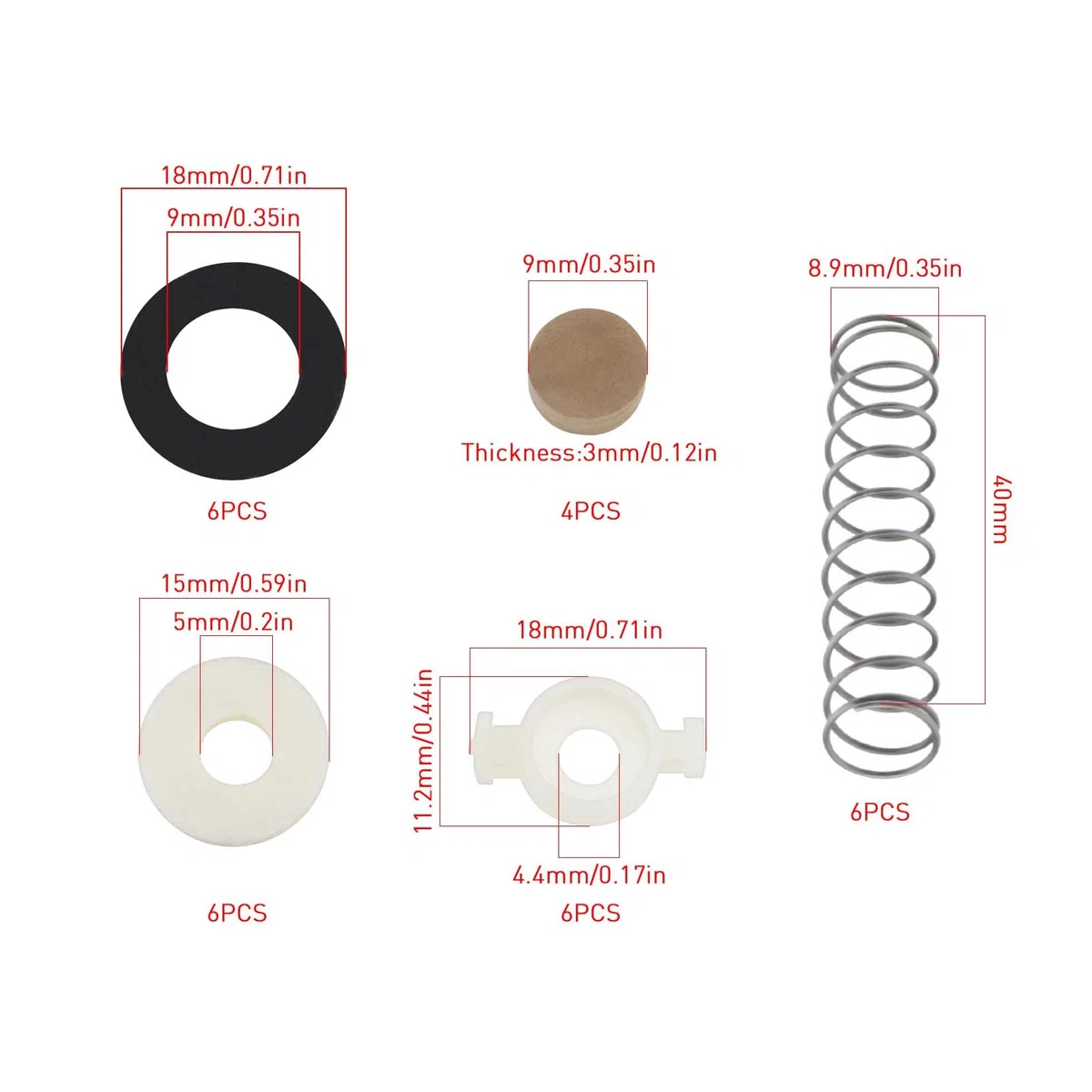 28 Kit di Riparazione Tromba Parti di Manutenzione Strumenti in Ottone Molla di Valvola Tromba Rondelle in Feltro Tampone in Sughero Pistone per Tromba/Corno Tasca in Sib