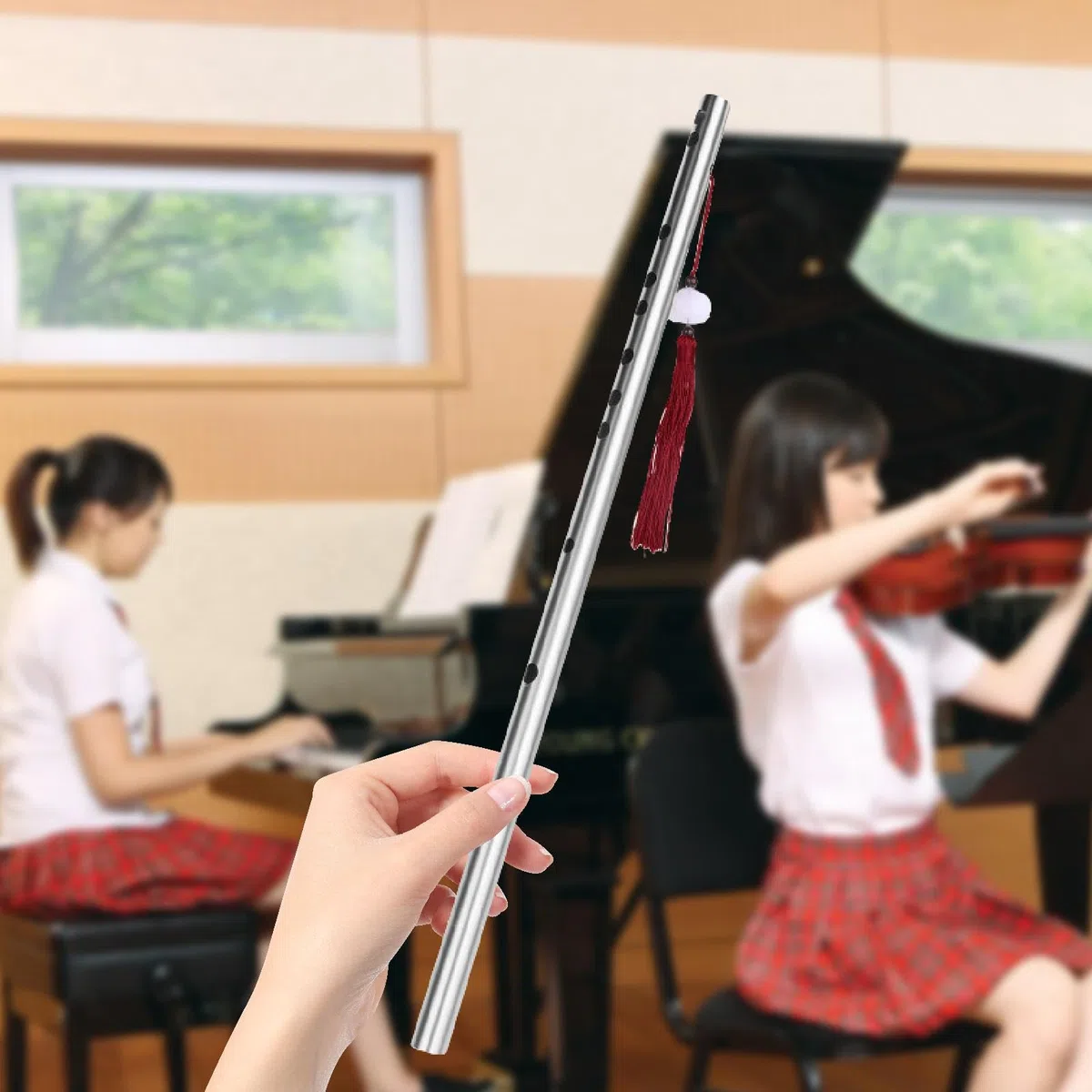 Flauto Dizi Cinese Strumento a Fiato Flauto Traverso Musicale con Materiale Robusto per Timbro Superbo E Suono Preciso Adatto per Regali E Pratica, 54 Cm