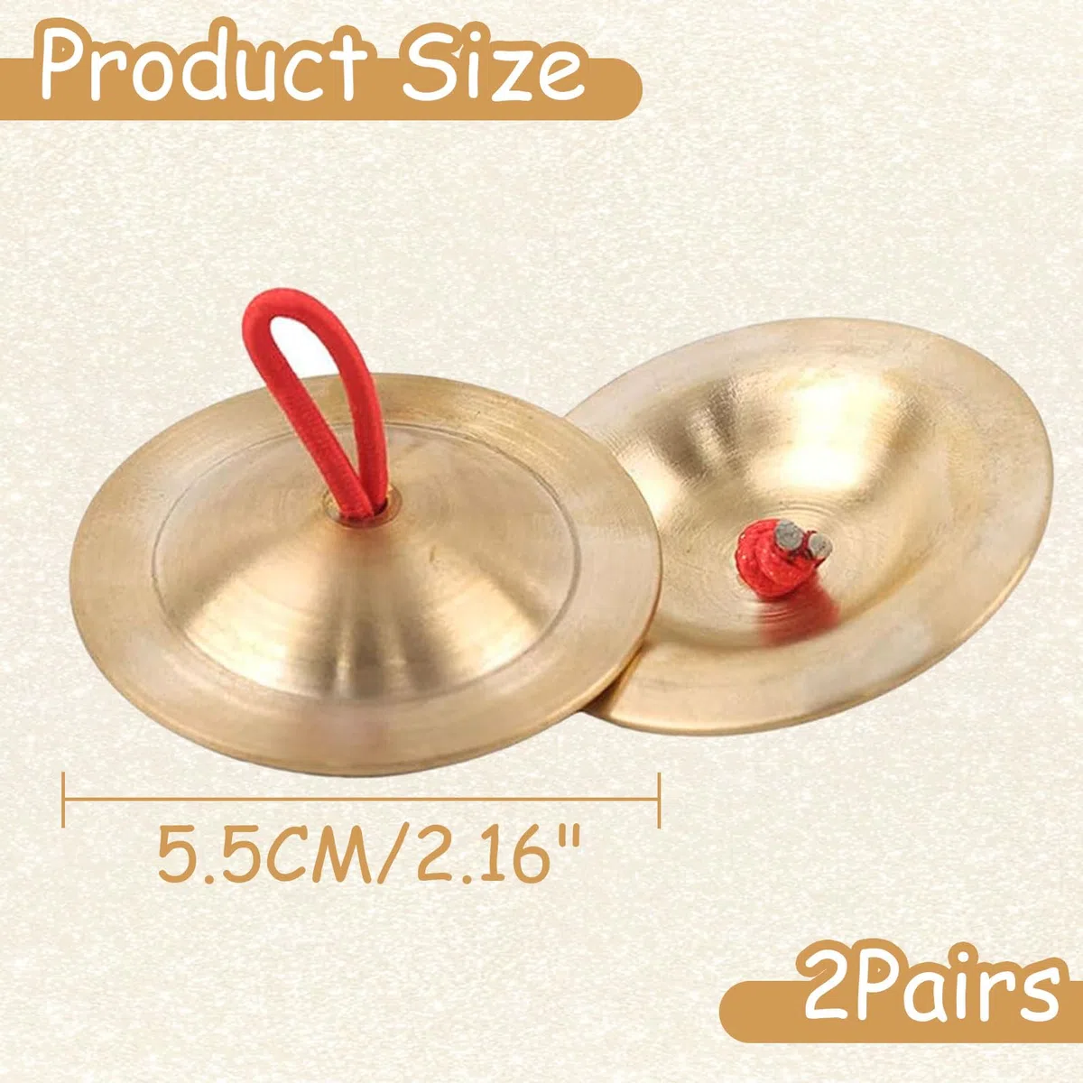 2 paia di bacini per dita, strumento per la bacinella delle dita, cannella, strumenti, strumenti per le dita, in ottone, per strumenti musicali, danza del ventre e ritmo per ballerini alle feste.