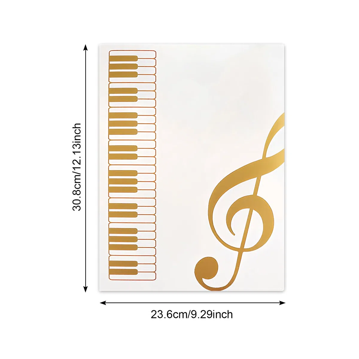 40 Pagine Raccoglitore Spartiti Musicali, Cartella Spartiti A4, 31 x 23.5 cm Porta Spartiti per Pianoforte, Portalistino Nero Musicale, Cartella di Archiviazione per File, Carta, Archivi (Bianco)