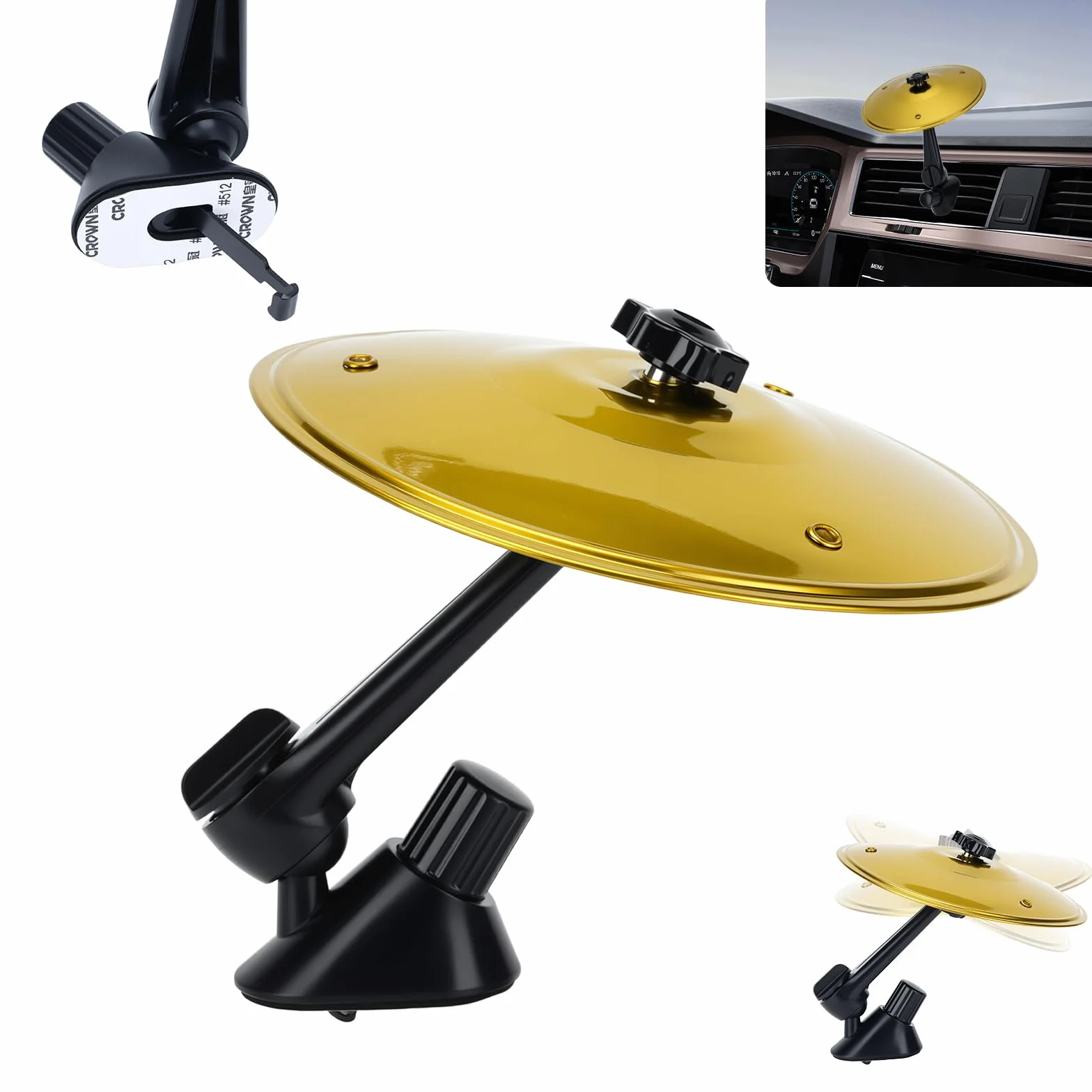 Auto Crash Cymbal, Mini Piatto Batteria per Auto Crash Drum Air Vent Cymbal per Gli Amanti della Musica, Installazioni Semplici Adatto a Tutti i Tipi di Veicoli