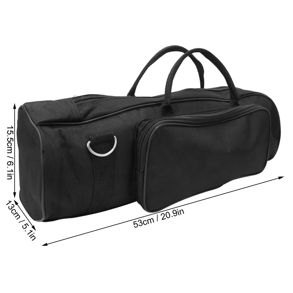Dilwe Trumpet Bag, Custodia in Nylon Impermeabile per Tromba Custodia in Tessuto Resistente Accessori per Strumenti Musicali, Nero
