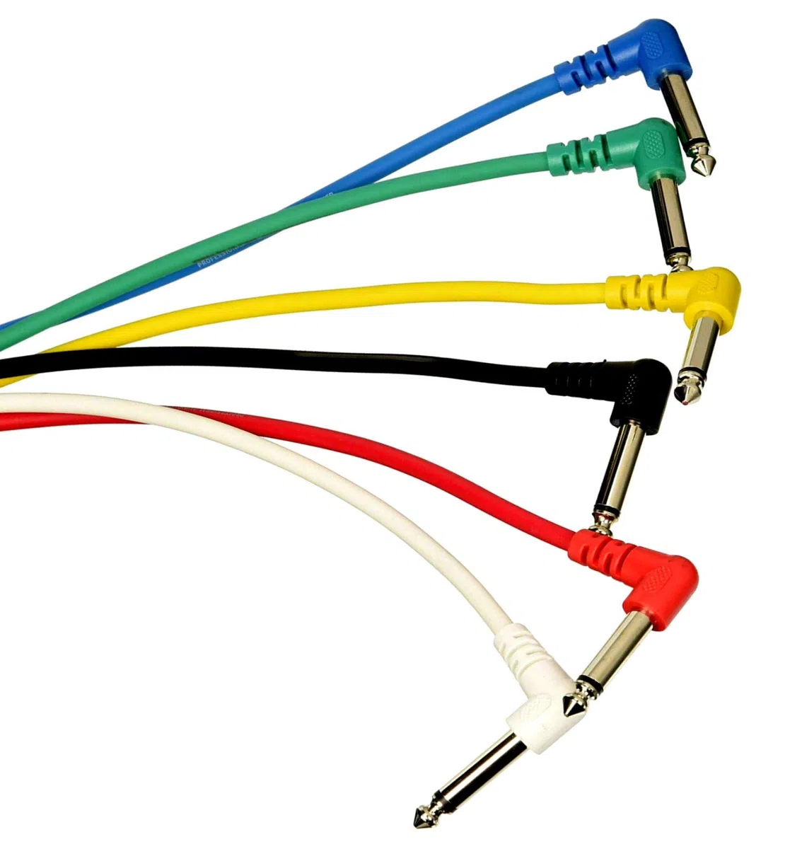 Cavo Audio Jack Mono ad Angolo 6.3 Mm per Chitarra Basso Batteria Pianola Pedaliera - Colorato - 6 Pezzi 1 Metro