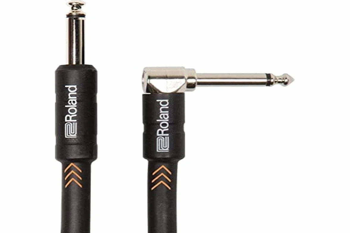 Roland Cavo per Strumenti Black Series - 4.5M/15Ft, Spina Angolo Retto/Dritta da 1/4" - Ric-B15A, Nero
