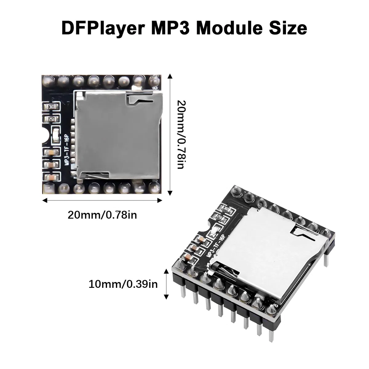 Dfplayer MP3 Mini Lettore Modulo AYWHP 6 PCS TF U Disk Scheda DFPlayer Audio Voce Musica Modulo compatibile con Arduino