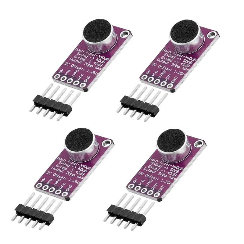 GERUI 4 pezzi MAX9814 AGC Microphone Amplifier Board Compatible with Arduino