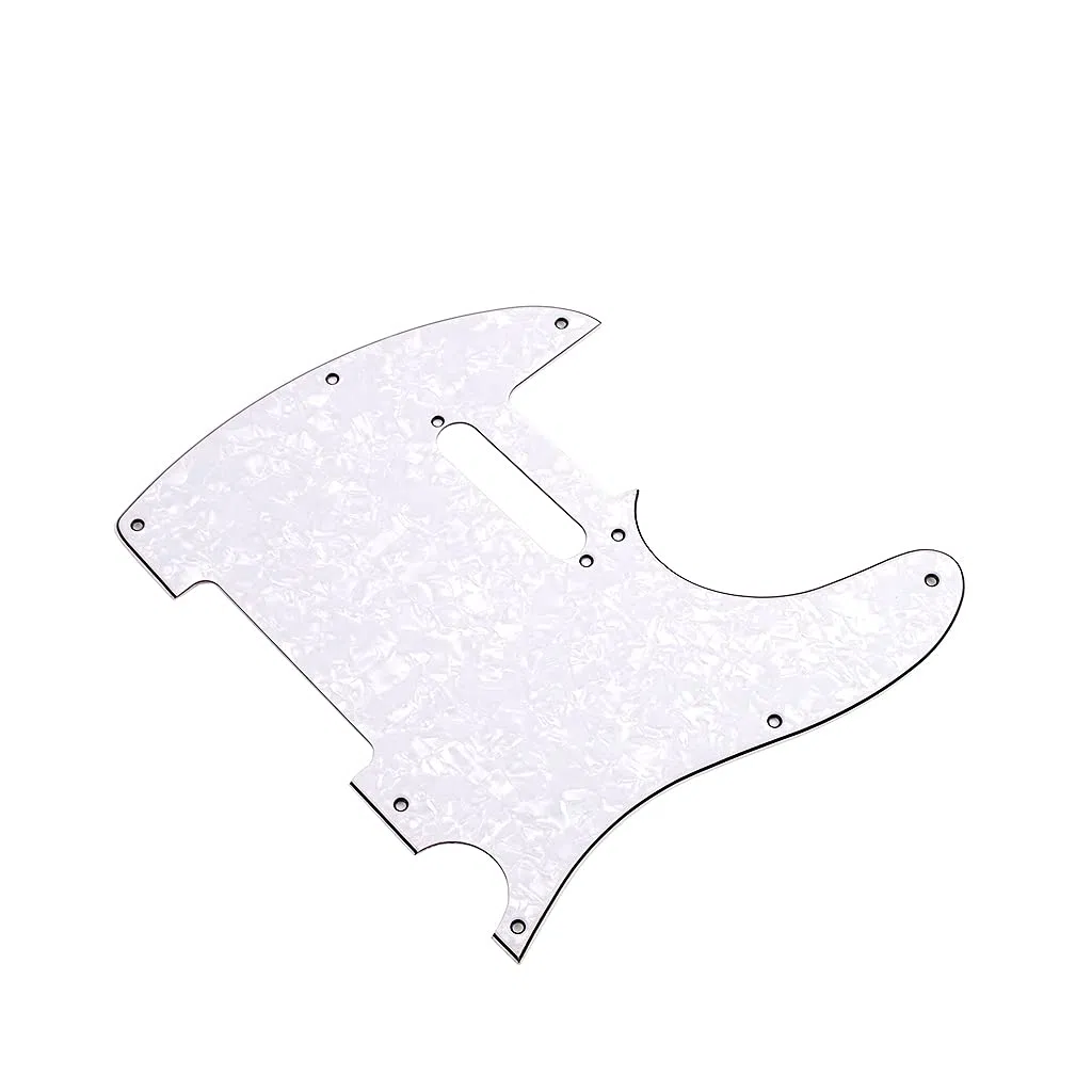 Alnicov 8 fori Tele Pickguard adatto per chitarra Telecaster standard USA/MX, 3Ply bianco perla