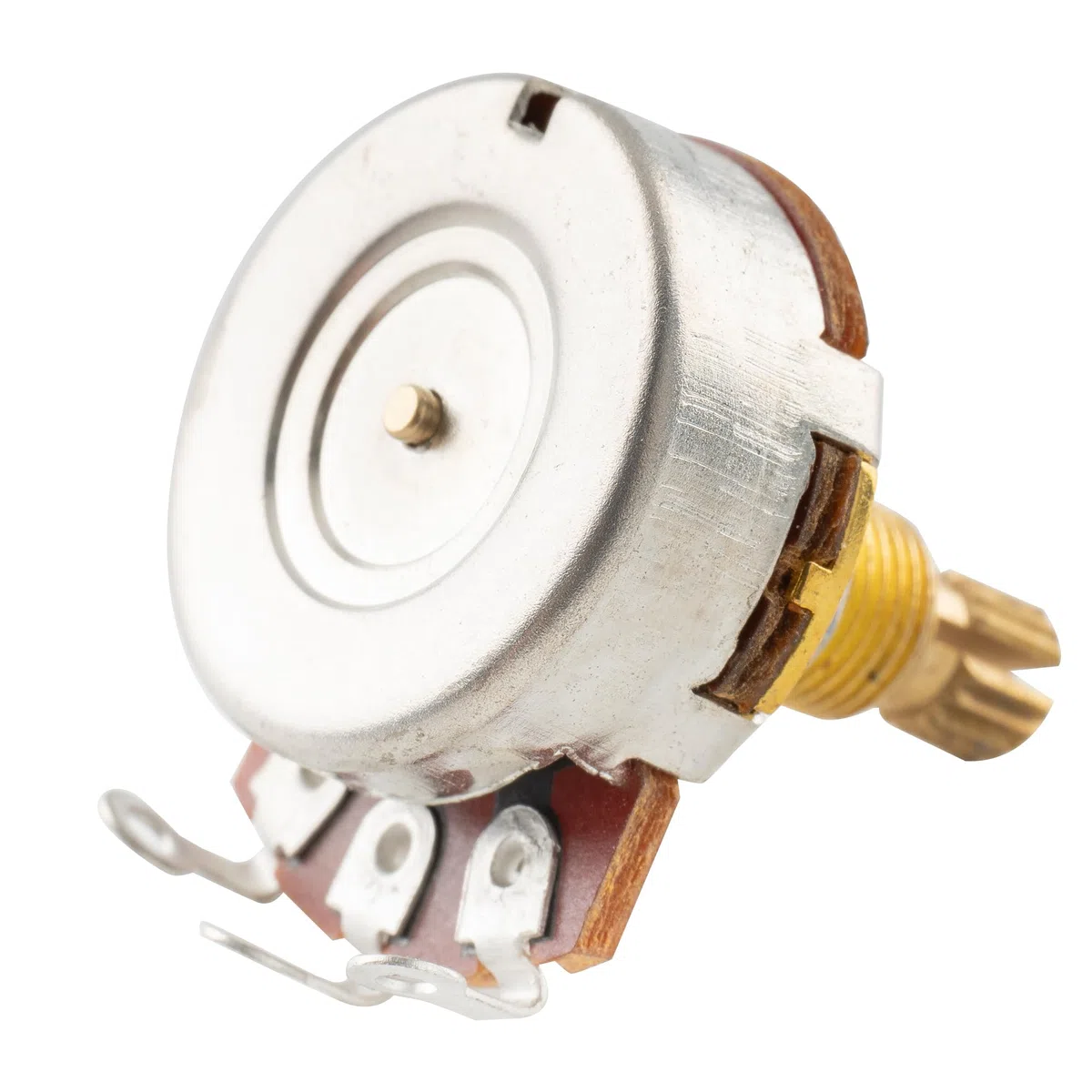 Musiclily Pro Filettatura Ottone Full Metrica A25K Split Shaft Potenziometro Audio Taper Pots per Chitarra Elettrica Basso (Set di 2)