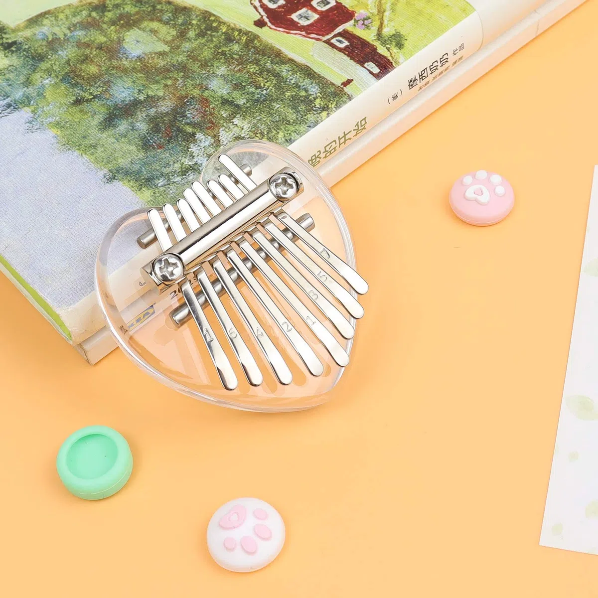 Alnicov 8 tasti Mini Kalimba Crystal Mbira Thumb Piano Miglior regalo per principianti in compleanno, Natale e altre occasioni (Love-8)