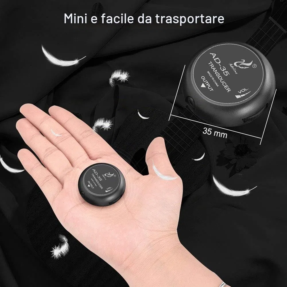 OTraki Mini Piezo Passivo Pickup Contatto Microfono Trasduttore con 3 Metri Cavo 6.35mm Controllo del Volume per Chitarra Classica Popolare Acustica Violino Ukulele Mandolino Banjo (AD-35)