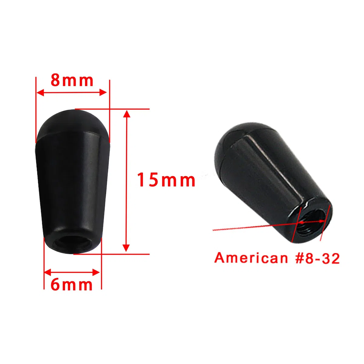 Punte per interruttore a levetta a 3 vie per chitarra con filettatura 8/32, manopole per interruttori LP, compatibili con Gibson Les Paul/SG con selettore pickup stile Switchcraft, bianco