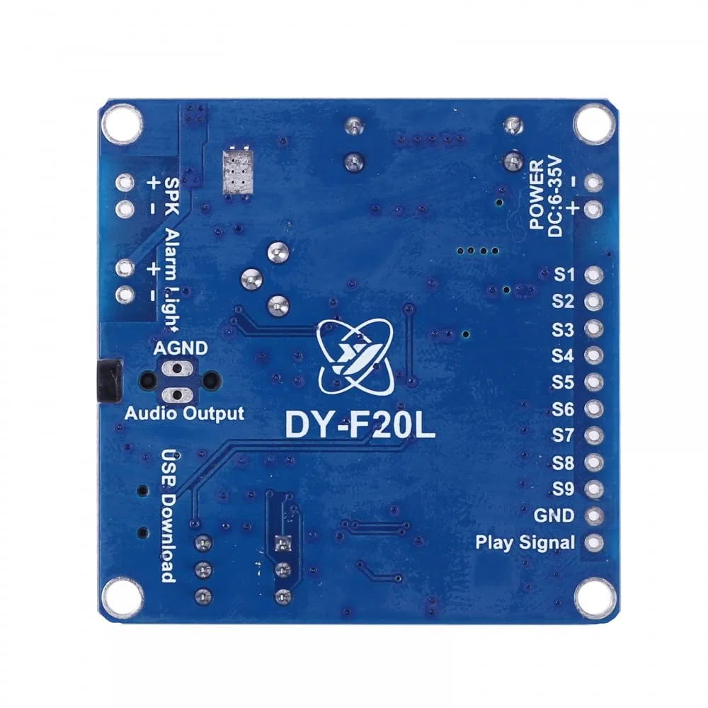 Modulo di Riproduzione Vocale,DY-F20L 12V / 24V Scheda Audio per Riproduzione Vocale,10W 20W Scheda Comandi Vocali per Feste di Festival Musicali