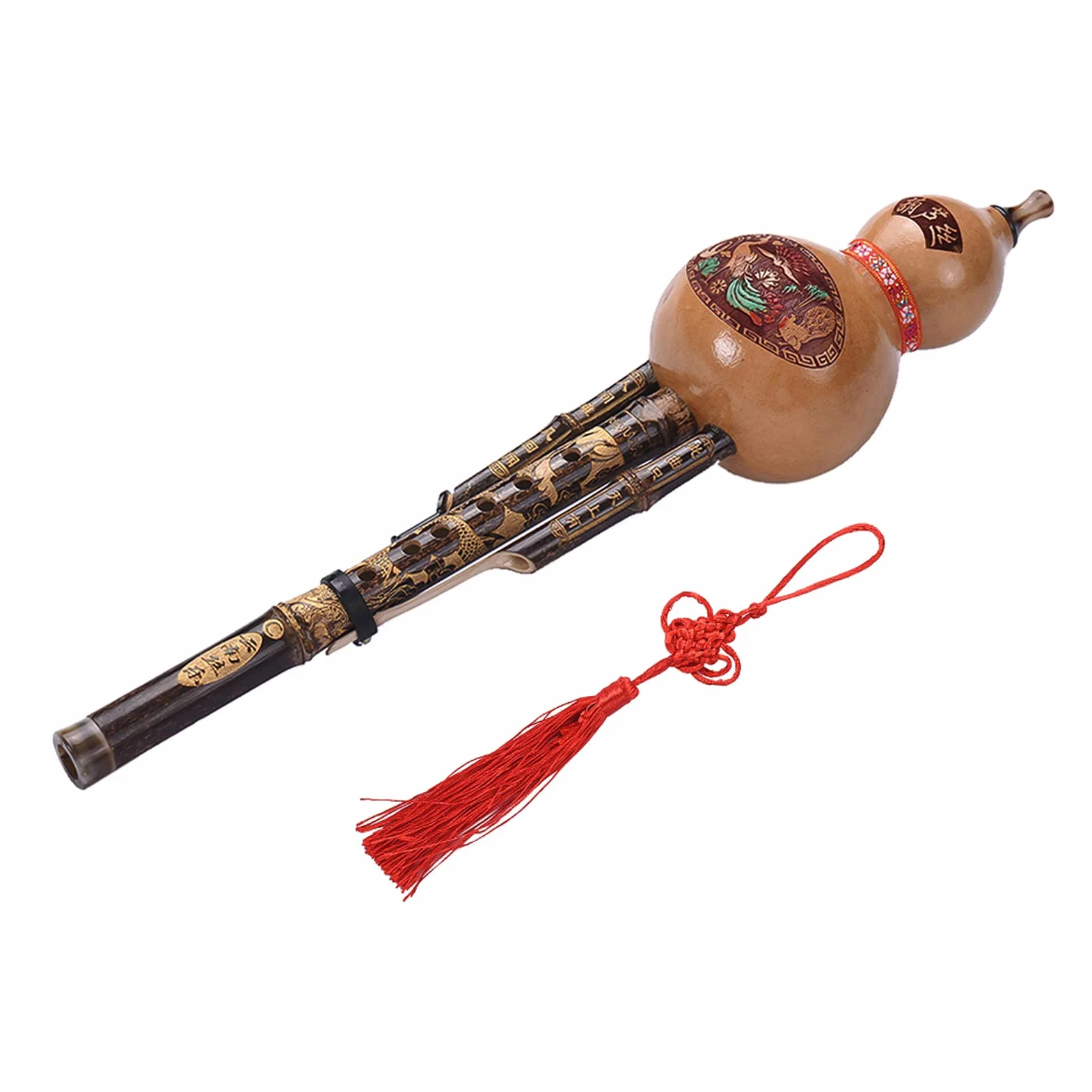 Black Bamboo Hulusi Flauto Flauto Musical Etnic Musical In Key of C Include Case and Chinese Knod for Music Lovers