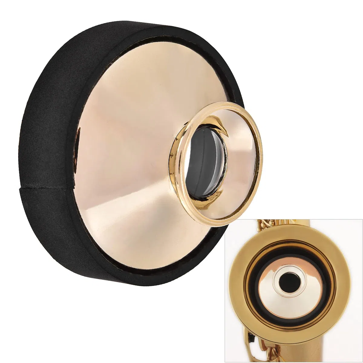 1PC Sassofono Contralto Muto Sassofono Contralto Muto Silenziatore Smorzatore di Plastica Leggera Pratica Abs Sassofono Senza Disturbare gli Altri(Oro)