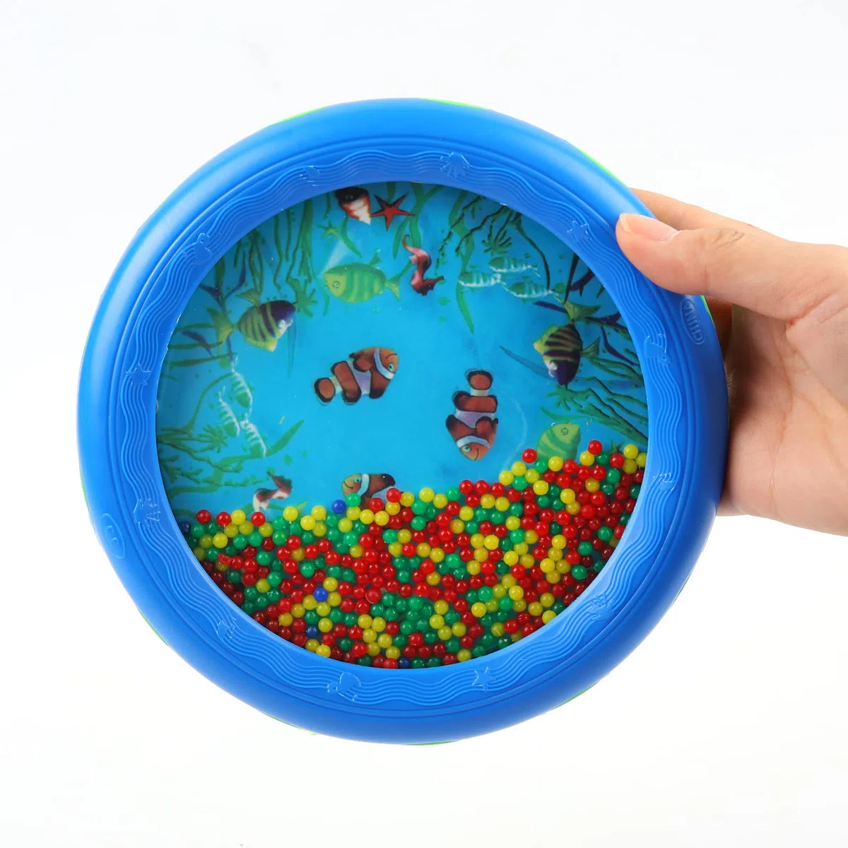 Ocean Drum Wave Perla tamburo dolce del mare regalo musicale strumento musicale (blu)